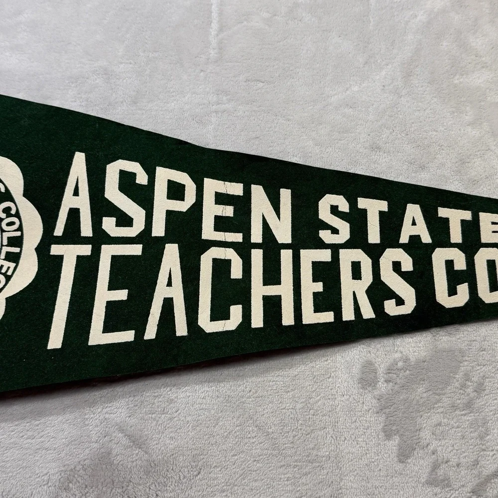 Vintage Aspen State Teachers College Felt Pennant Banner Colorado
